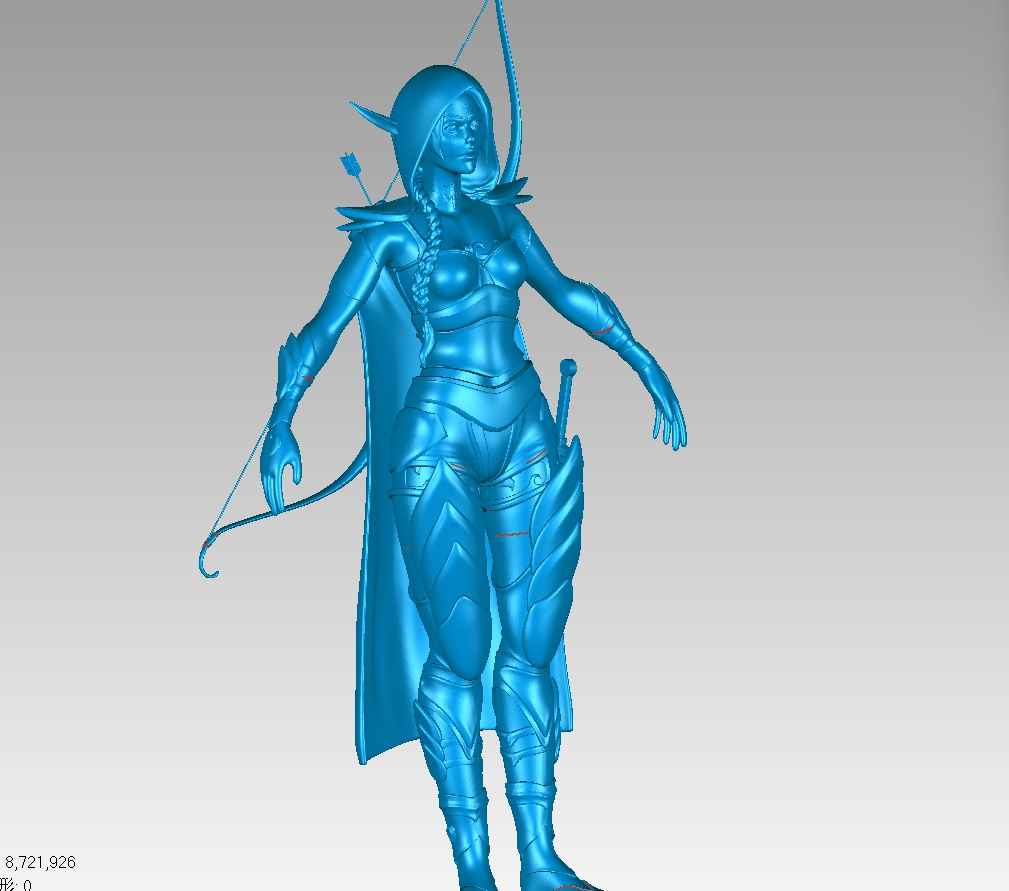 精灵女孩战士模型下载stl模型下载3d素材下载