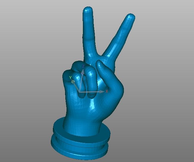 耶手势胜利和平手势模型下载stl素材3d打印资源